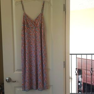 Vintage Sundress Orange & Blue Print
